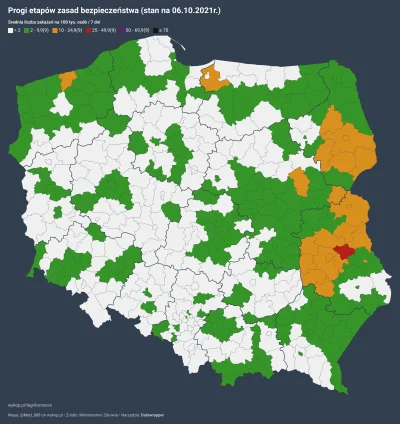 Matt_888 - SYTUACJA PANDEMICZNA W POLSCE W PODZIALE NA POWIATY
wg progów etapów zasa...