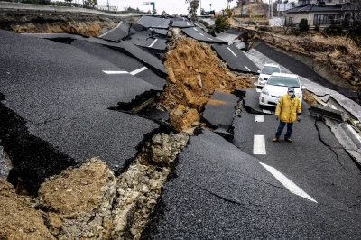 myrmekochoria - Zniszczona droga po trzęsieniu ziemi w Ishinomaki, Japonia 2011. 

...