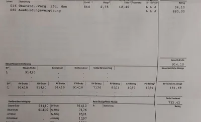 f.....k - Tak wyglada pasek z wyplaty wynagrodzenia za praktyki (ausbildung)15-letnie...