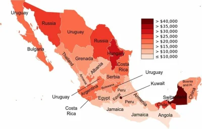 LilArchangel - Meksykańskie stany według PKB per capita, z porównaniem do innych kraj...