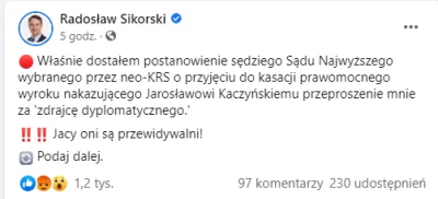 AntyKuc - Kaczyński zgodnie z prawomocnym wyrokiem miał przeprosić Sikorskiego za naz...