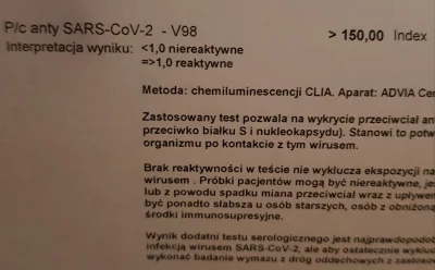 nexe - Dobry wynik? Ponad miesiac po 2 dawce pfizera. Raczej nie chorowalem chyba ze ...