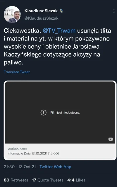 igorr1 - @josedra52: https://twitter.com/KlaudiuszSlezak/status/1448370663677440012?t...