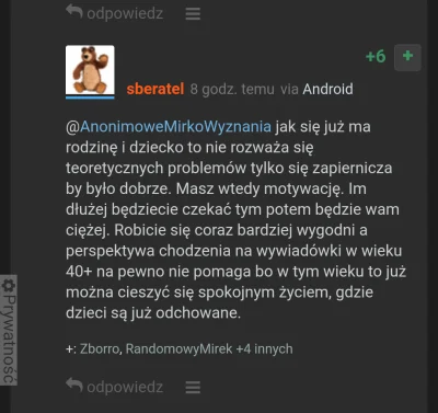 strfkr - > to już można cieszyć się spokojnym życiem, gdzie dzieci są już odchowane.
...