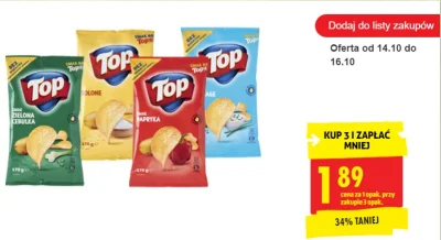 Krs90 - #chipsy #topchips #biedronka #cebuladeals #promocje
Do dzisiaj promocja na c...