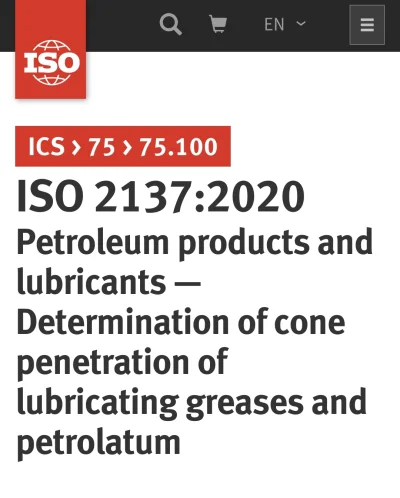 wankstain - Wiecie, że norma ISO 2137 jest o smarach i lubrykantach i testowaniu ich ...