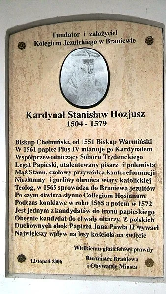 j.....o - Przedstawiam Kardynała Stanisława Hozjusza, którego Miasto Braniewo i Kości...