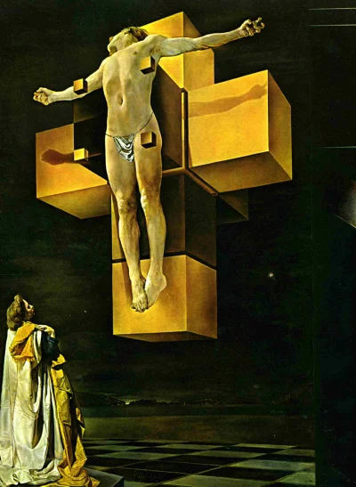 wCZOPKUurodzony - Corpus Hypercubus namalowany przez Salvadora Dali, przedstawia Jezu...