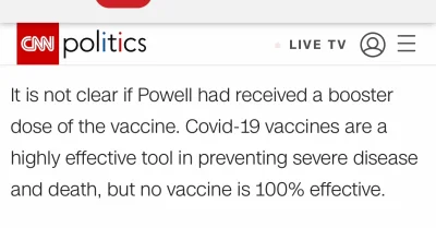 B.....k - CNN już napomknęło że szczepionki nie dają 100%, no i że trzeba następne da...