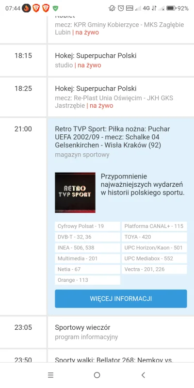 brednyk - > o 21:00 na TVP Sport Puchar UEFA: mecz Wisła Kraków - Schalke

@aut91: ...