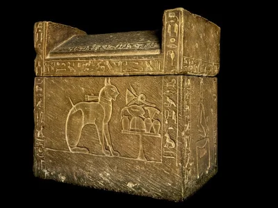 HeruMerenbast - Kamienny sarkofag Ta-Miu, kotki księcia Totmesa, syna faraona Amenhot...