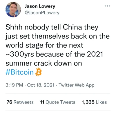 F.....r - "Chiny upadną, bo nie chcą zaakceptować Bitcoina!!11111" XD
Ale śmieszą mn...