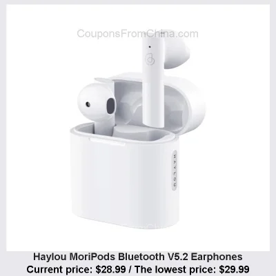 n____S - Haylou MoriPods Bluetooth V5.2 Earphones
Cena: $28.99 (najniższa w historii...