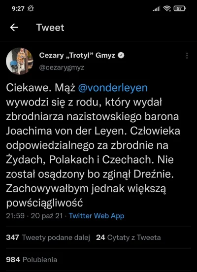 Gondola - Oho, już zaczęła się lustracja Pani von der Leyen, bo przestała pasować jed...