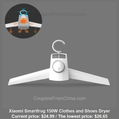 n____S - Xiaomi Smartfrog 150W Clothes and Shoes Dryer
Cena: $24.99 (najniższa w his...