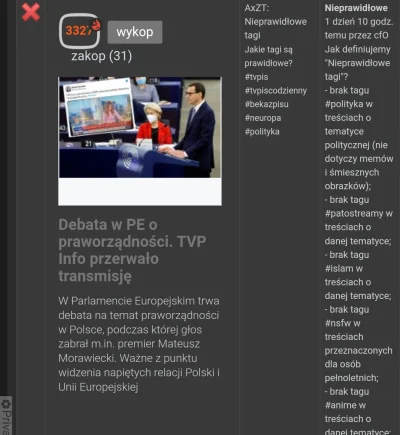 EmcePomidor - Zgłosiłem że brak tagu polityka xD 

@a__s co jest xd

#moderacjaconten...