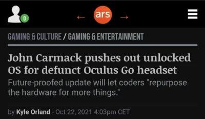 walerinho - Dozgonny szacunek dla Carmacka za otwarcie Oculusów na full roota i ogóln...