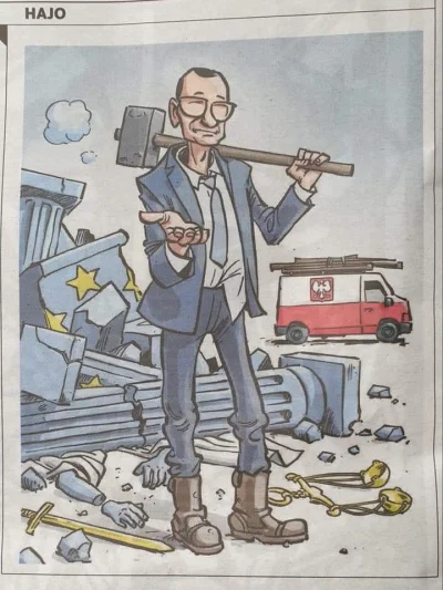 ater - Karykatura Morawieckiego w holenderskiej gazecie.
#4konserwy #neuropa #polity...