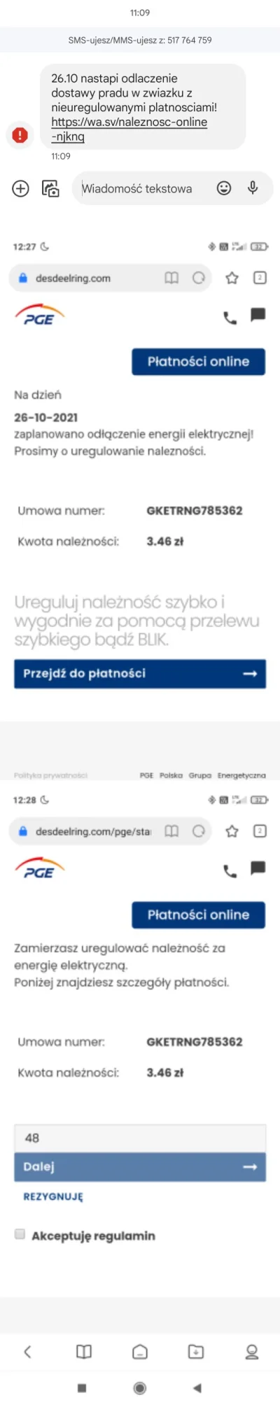 VollejwJaja - Uwaga chciałem was ostrzec. Dostałem takiego sms. Normalnie bym tego ni...