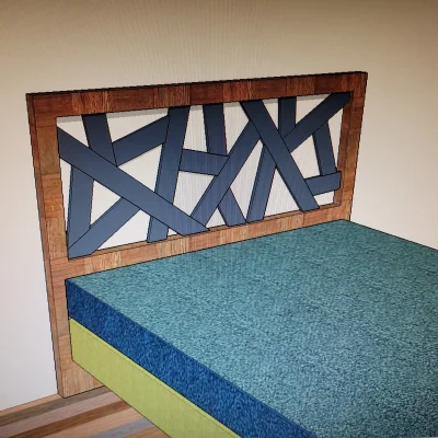 Recydywa - Zaprojektowałem sobie wstępnie taki zagłówek do łóżka. Co sądzicie? 
#stol...