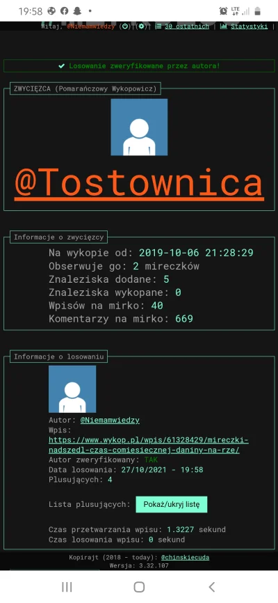 N.....y - @Tostownica

Gratuluje Mireczku. Odezwij sie na priv ze swoimi danymi ( ͡...