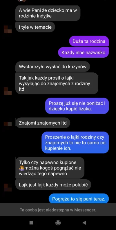 Nooiiizy - @Nooiiizy update: 
Trochę z nią pogadalam jeszcze i na końcu mnie zablokow...