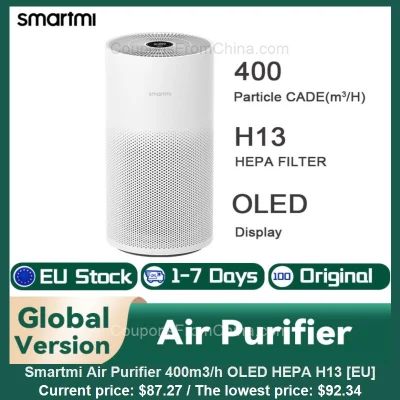 n____S - Smartmi Air Purifier 400m3/h OLED HEPA H13 [EU]
Cena: $87.27 (najniższa w h...