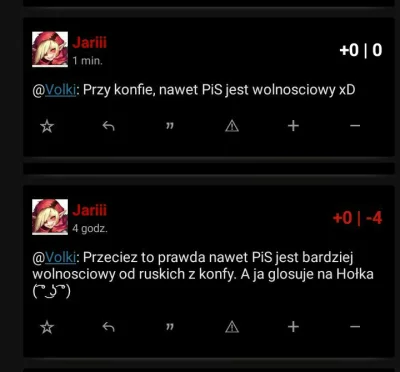 Volki - @Jariii Weź jeszcze raz pochwal "wolnościowy" PiS, to może jakiś lewak da ci ...