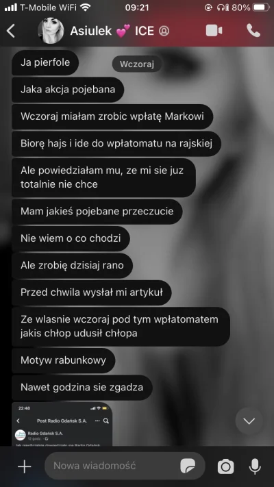 Cisek44 - Mój różowy oszukał przeznaczenia 
Aż mi się słabo zrobiło jak to przeczytał...