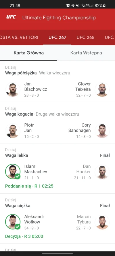 sebek1234 - Wow, chciałem sobie w google znaleźć kartę walk na szybko. Google pod UFC...