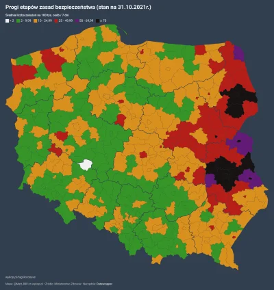 Matt_888 - SYTUACJA PANDEMICZNA W POLSCE W PODZIALE NA POWIATY
wg progów etapów zasa...