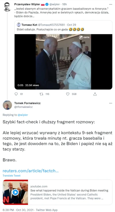 rzep - Jak sądzicie, kiedy na wykopie wyląduje kolejny news na temat tego, że Biden m...