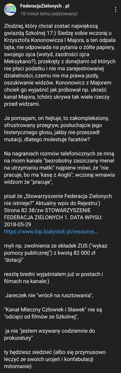 L.....a - W sumie nie dziwie się że olgierdadno wyrósł na takiego przegrywa, psychola...