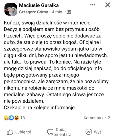 Balwanekiplatki_sniegu - Magical też kiedyś nagrał film, że kończy... 
Czy to realne...