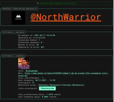 LubieKiedy - gratulacje @NorthWarrior wyślij numer flex na pw