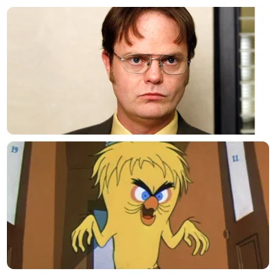 LubieChleb - Czy tylko mi Dwight kształtem łba i fryzurą przypomina ptaszka Tweetey z...