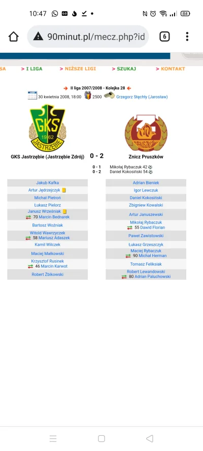 Kaczy90 - @pusiarozpruwacz: Tutaj np. mecz GKS Jastrzębie - Znicz Pruszków z 2008 rok...