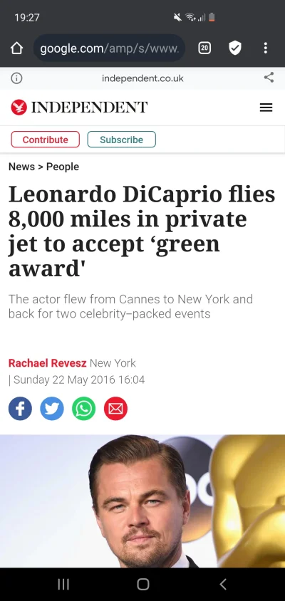 Zwytkly - @a665321: 
Tu masz swojego zielonego idola.

Leonardo DiCaprio flies 8,0...