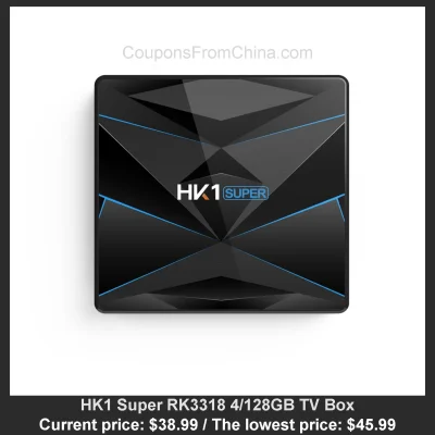 n____S - HK1 Super RK3318 4/128GB TV Box
Cena: $38.99 (najniższa w historii: $45.99)...