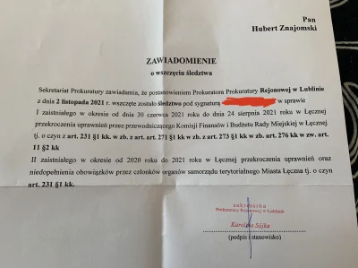 Cukrzyk2000 - Prokuratura wszczęła śledztwo ws. radnego PiS z Łęcznej.

Dodałem też...