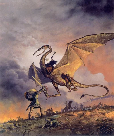 GARN - #sztuka #art #grafika #tolkien #oldschoolfantasy autor: Ted Nasmith, Eowyn and...