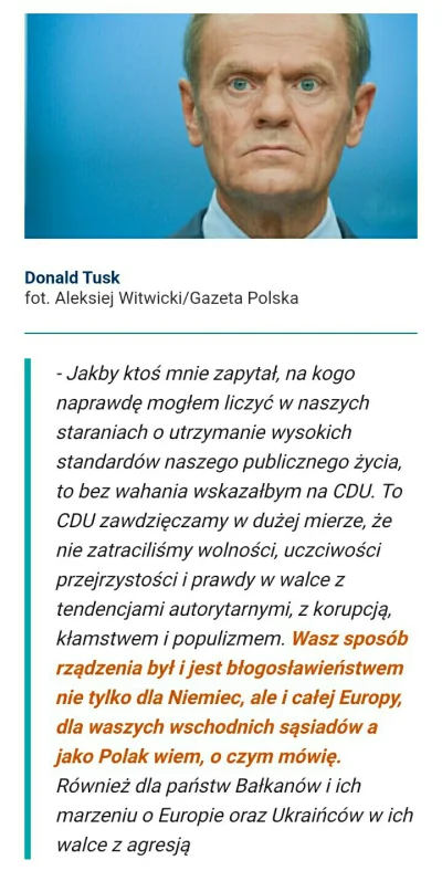 Volki - Warto przypomnieć, że Tusk chwalił politykę Niemiec i to po niemiecku.


SPOI...