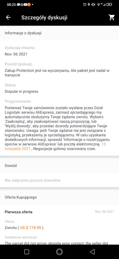 tomkolp - #aliexpress otworzyłem spór i dostałem taką wiadomość, nigdzie nie ma akcep...