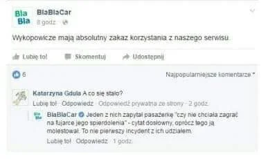 Sandrinia - Co te wykopki
#wykop #heheszki #blablacar