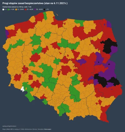 Matt_888 - SYTUACJA PANDEMICZNA W POLSCE W PODZIALE NA POWIATY
wg progów etapów zasa...