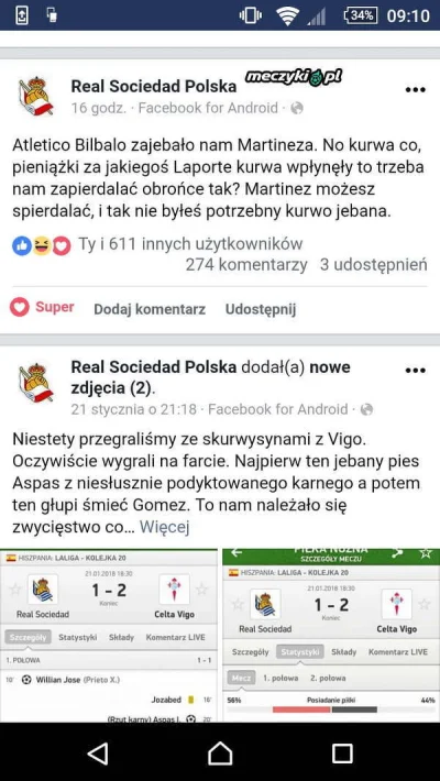 Jednobrewy - @SpeaRRR: Jeszcze trochę a będa mogli przybić piątkę fanom Sociedad