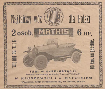 francuskie - W 1922 roku tak reklamowano najtańszy samochód dla Polski. Dwuosobowy, s...