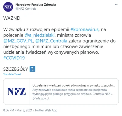 omgzpwnd - @reveil: jak "zakorkowana" jak wykonali 35% mniej hospitalizacji na życzen...