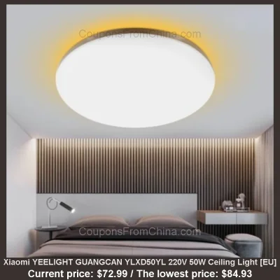 n____S - Xiaomi YEELIGHT GUANGCAN YLXD50YL 220V 50W Ceiling Light [EU]
Cena: $72.99 ...