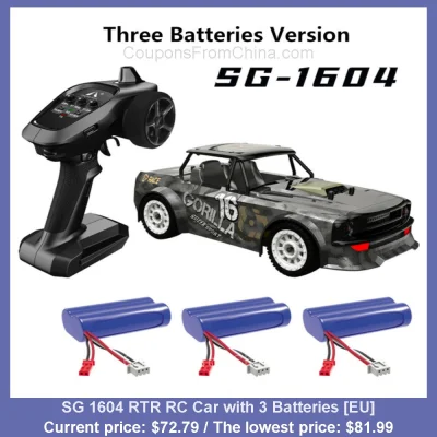 n____S - SG 1604 RTR RC Car with 3 Batteries [EU]
Cena: $72.79 (najniższa w historii...